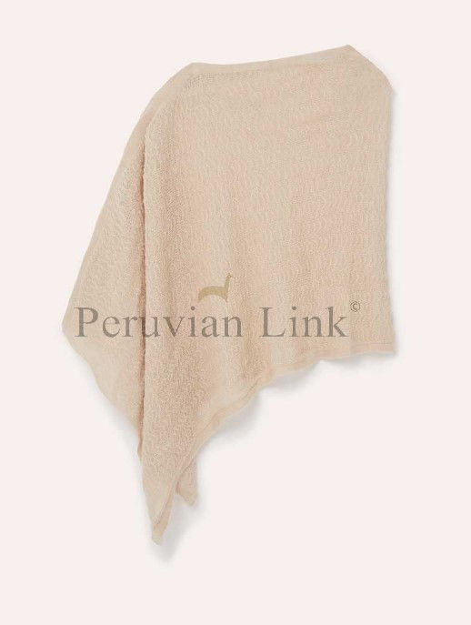 Thumbnail: Cream alpaca knit cape