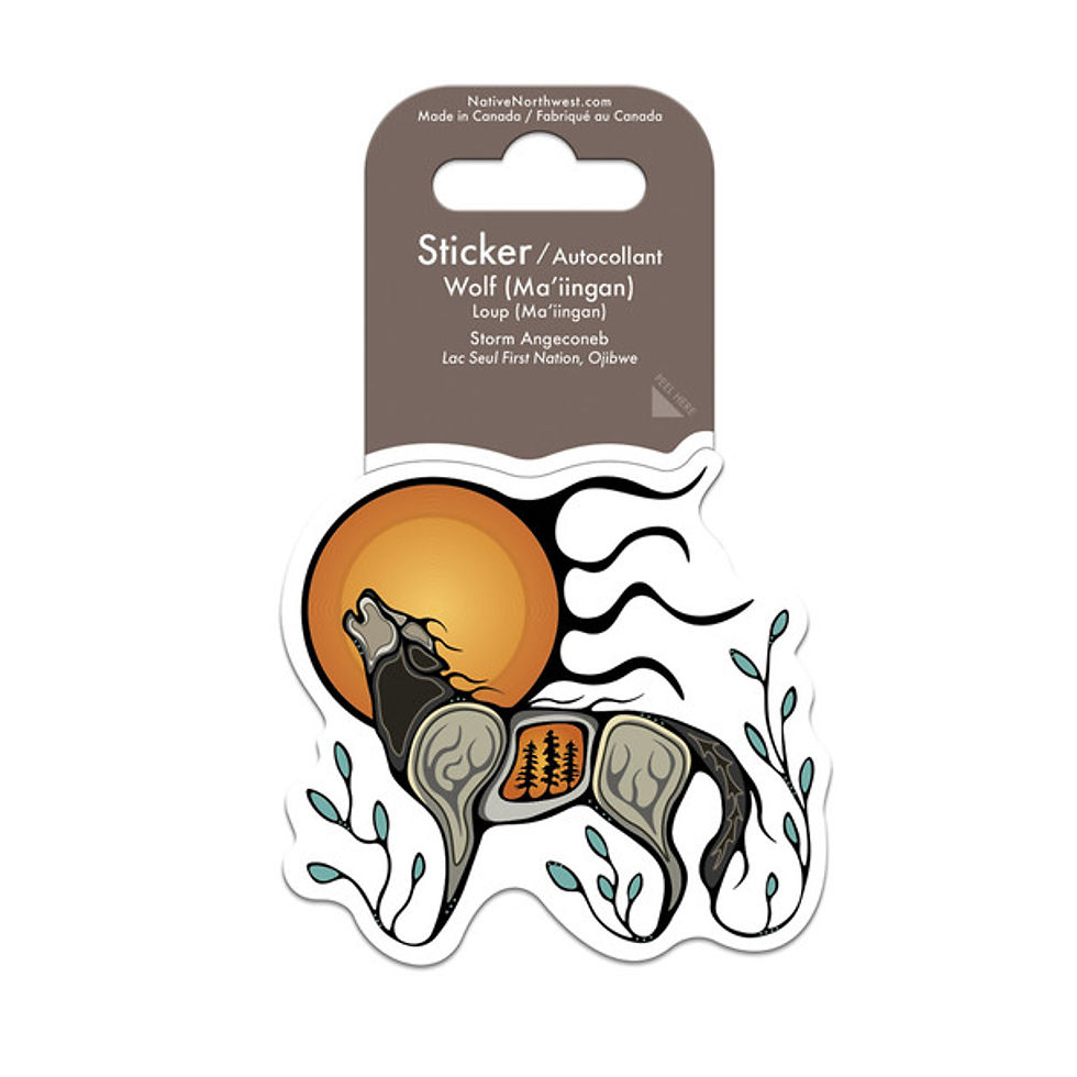 Thumbnail: Wolf (Ma'iingan) Vinyl Sticker by Storm Angeconeb