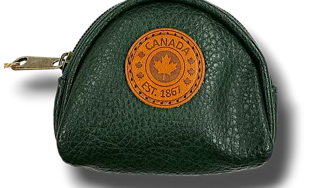 Canada Oval Zippered Coin Purse - green