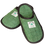 Thumbnail: Green hemp slippers, mule style with black piping