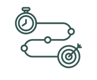An illustrated icon of a stopwatch and timeline representing how project managers think in sequences and schedules — and why workflow design needs to reflect that mental model.
