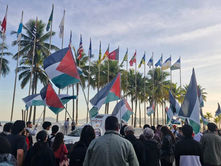 Manifestantes em Santos protestam contra genocídio do povo palestino