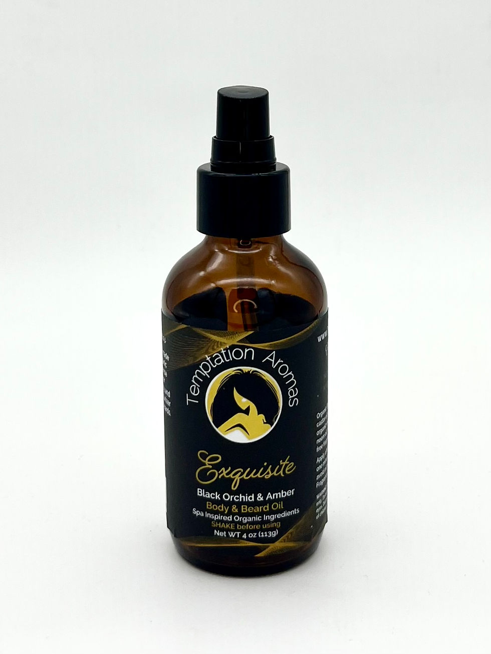 4oz Exquisite spray mist and body & beard oil set white background