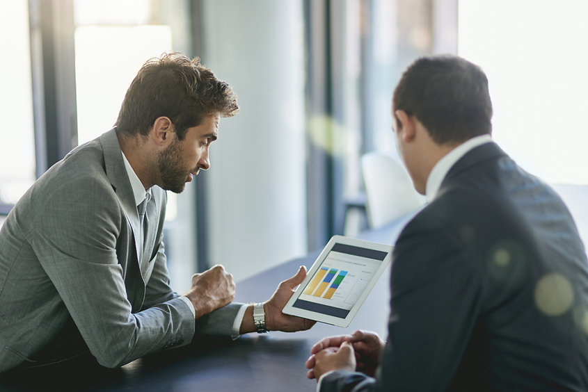 Man consulting client
