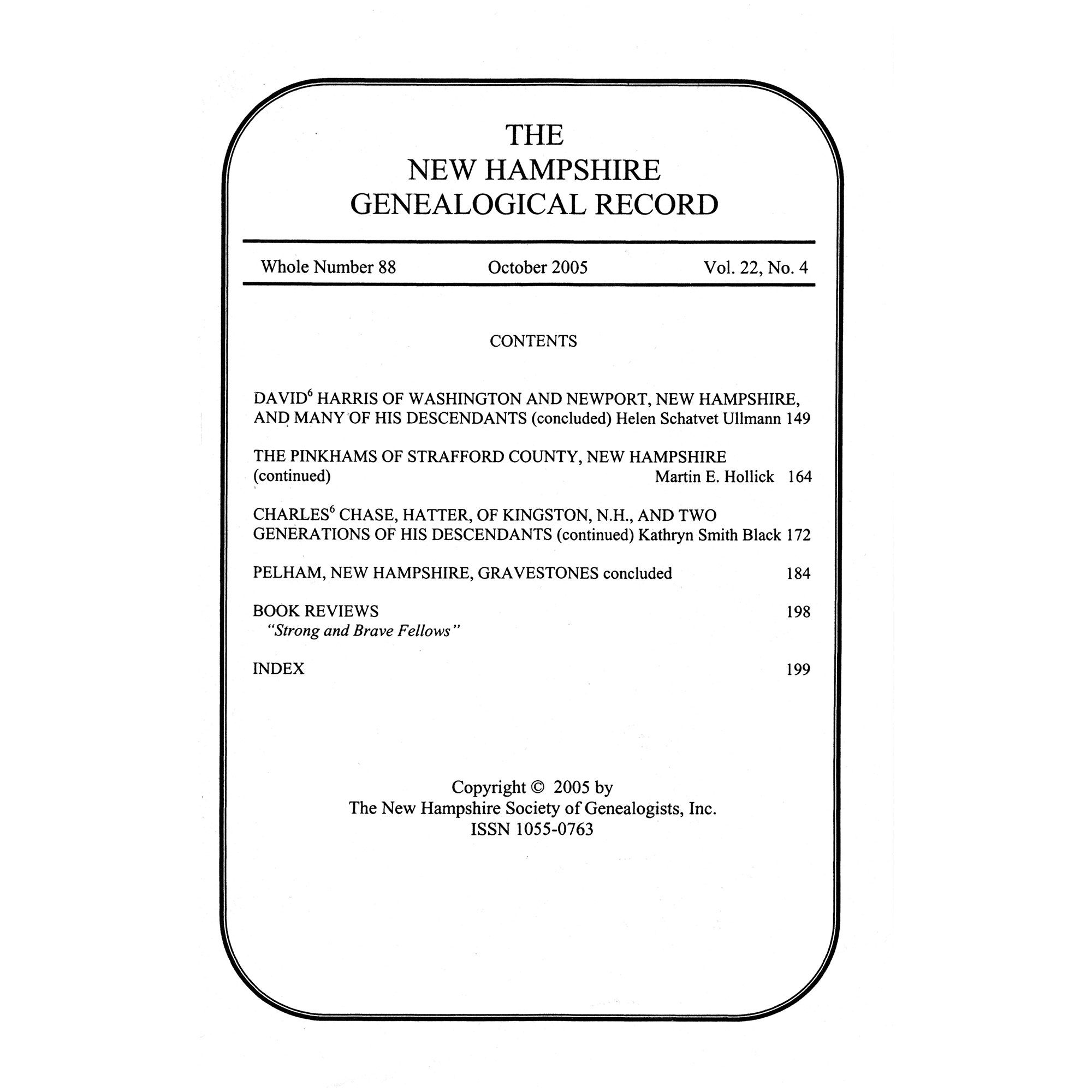 [PDF] NH Record Vol. 22 No. 4 (October 2005)