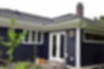 White seamless gutters on house