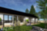Rendering of a white, single-story ADU designed by Sypher Design Build