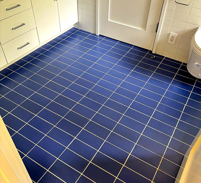 Bathroom floor tile installation