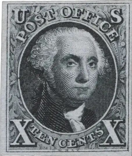 U.S. Post Office stamp with George Washington, 10 cents