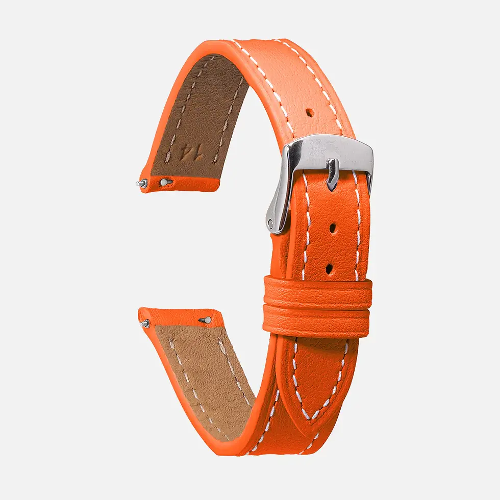 bracelet montre orange tenue d'ete