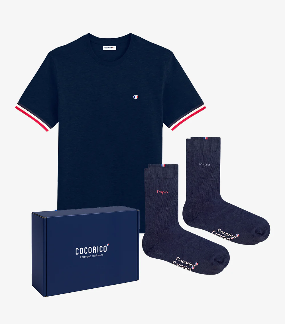 Coffret tee-shirt chaussettes cadeau fête des pères