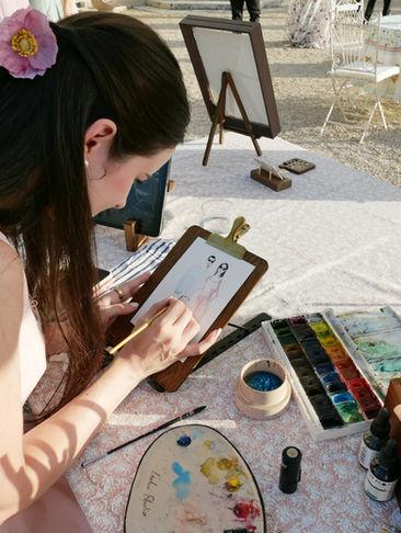 Live wedding illustration near Bordeaux and Saint Emilion, France.