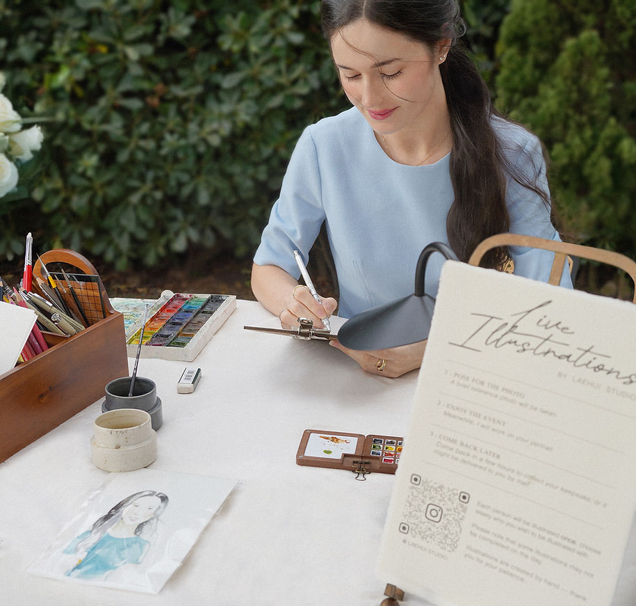 Illustrateur mariage en direct, live, à Biarritz, Bordeaux, Paris et Dordogne. Peintre mariage et commandes d'illustration