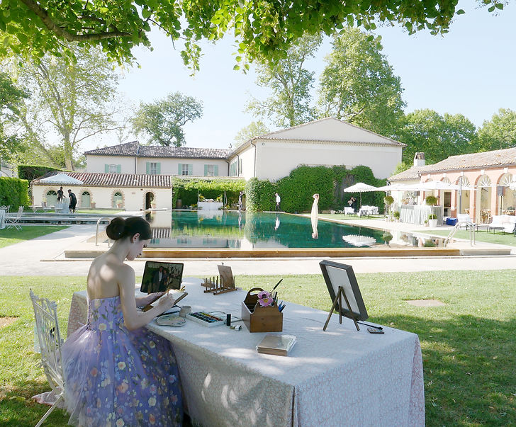 Live wedding illustrator in Dordogne