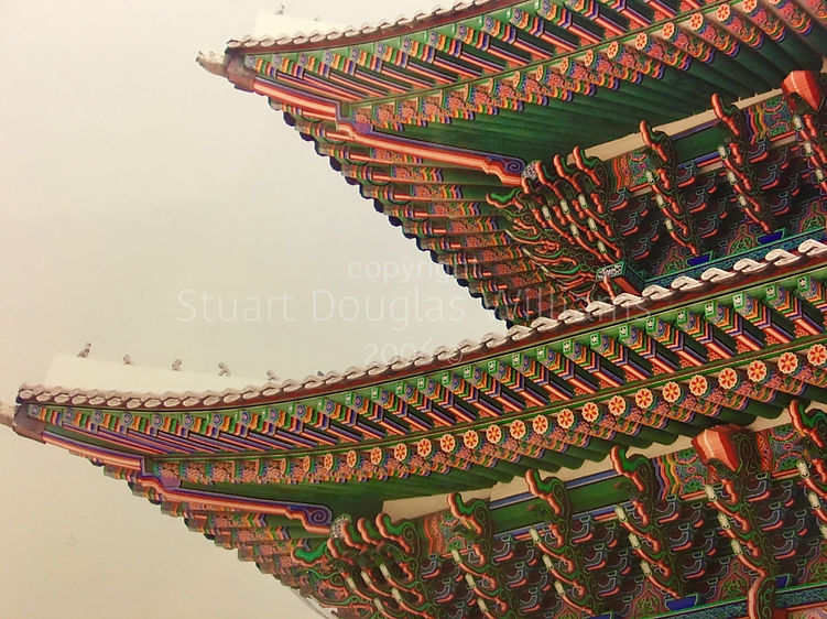 Gyeongbokgung, 2006. Best travel photography Korea by Stuart Douglas Williams. The magnificently ornamental roof of the main throne hall in Seoul's 14th-century palace of the Joseon dynasty.