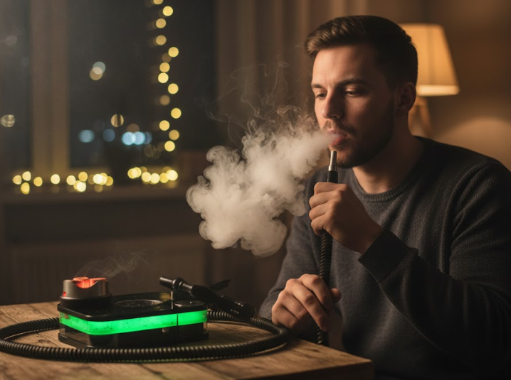 Miniatura: Cachimba portátil plegable ultra-compacta verde oliva para viajes