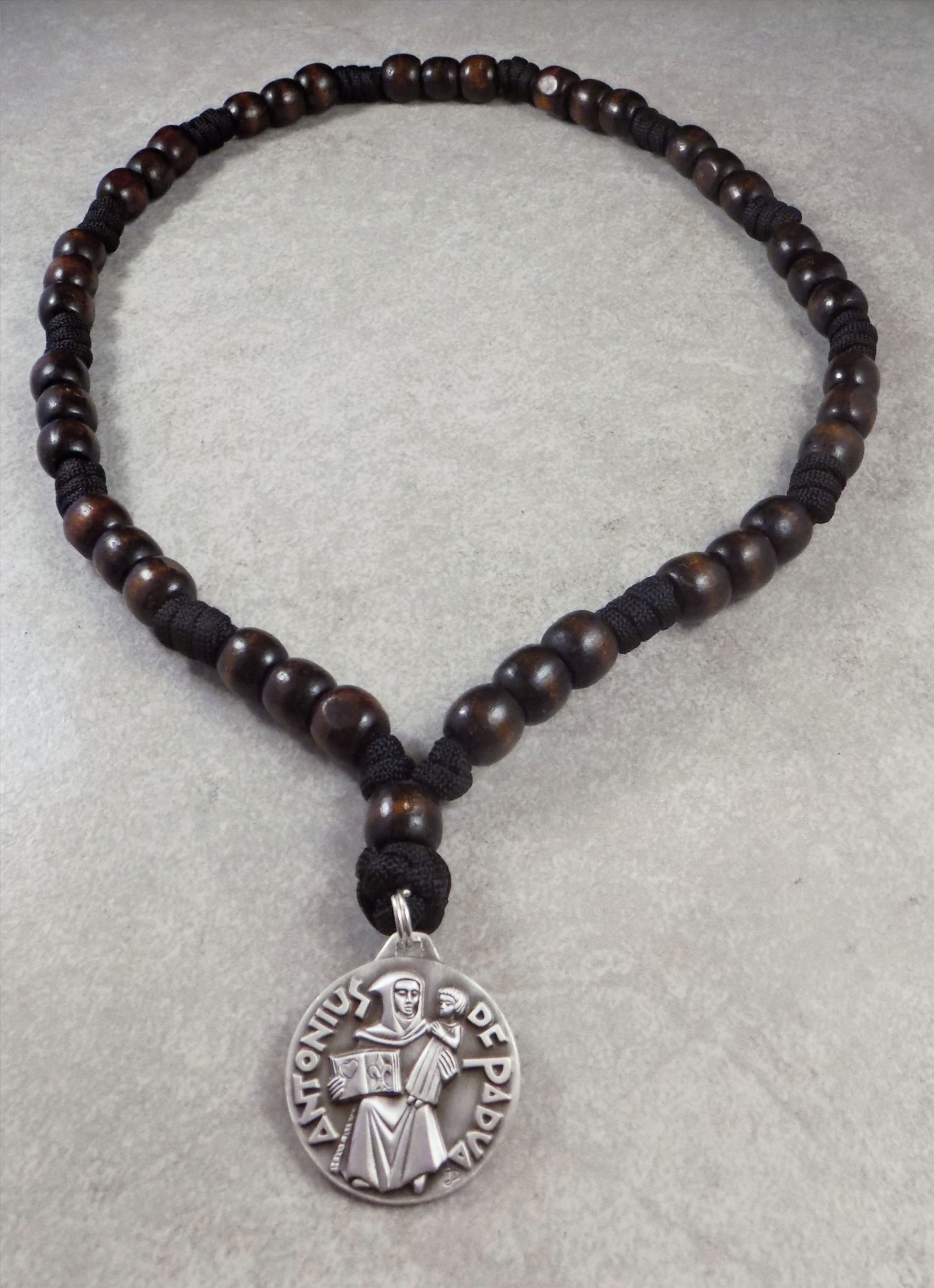 St. Anthony Chaplet - Dark Wood Beads