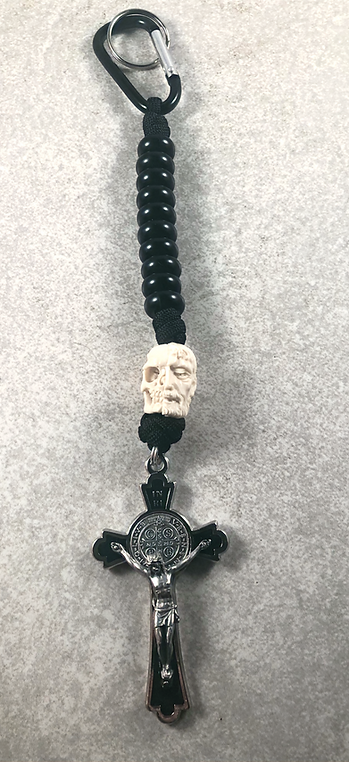 Black skull rosary, Obsidian rosary, Lilith prayer beads