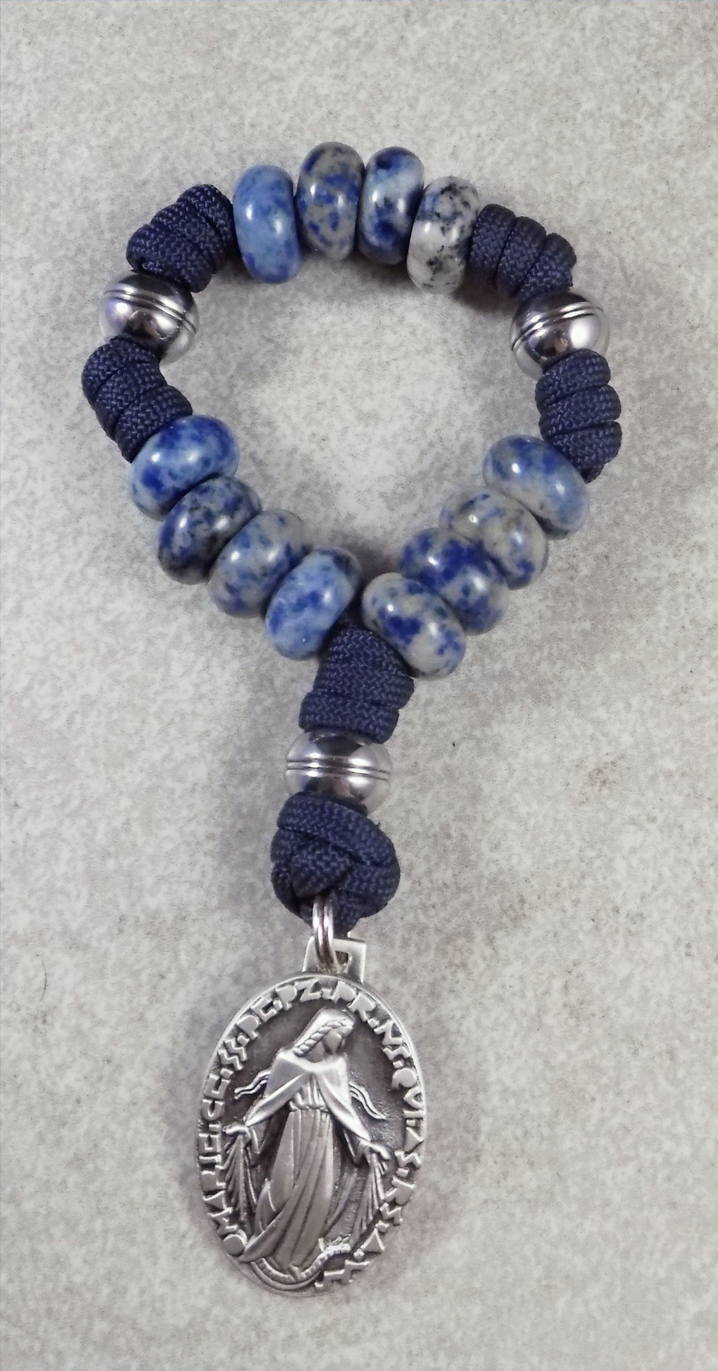 Miraculous Medal Chaplet - Blue Spot Jasper