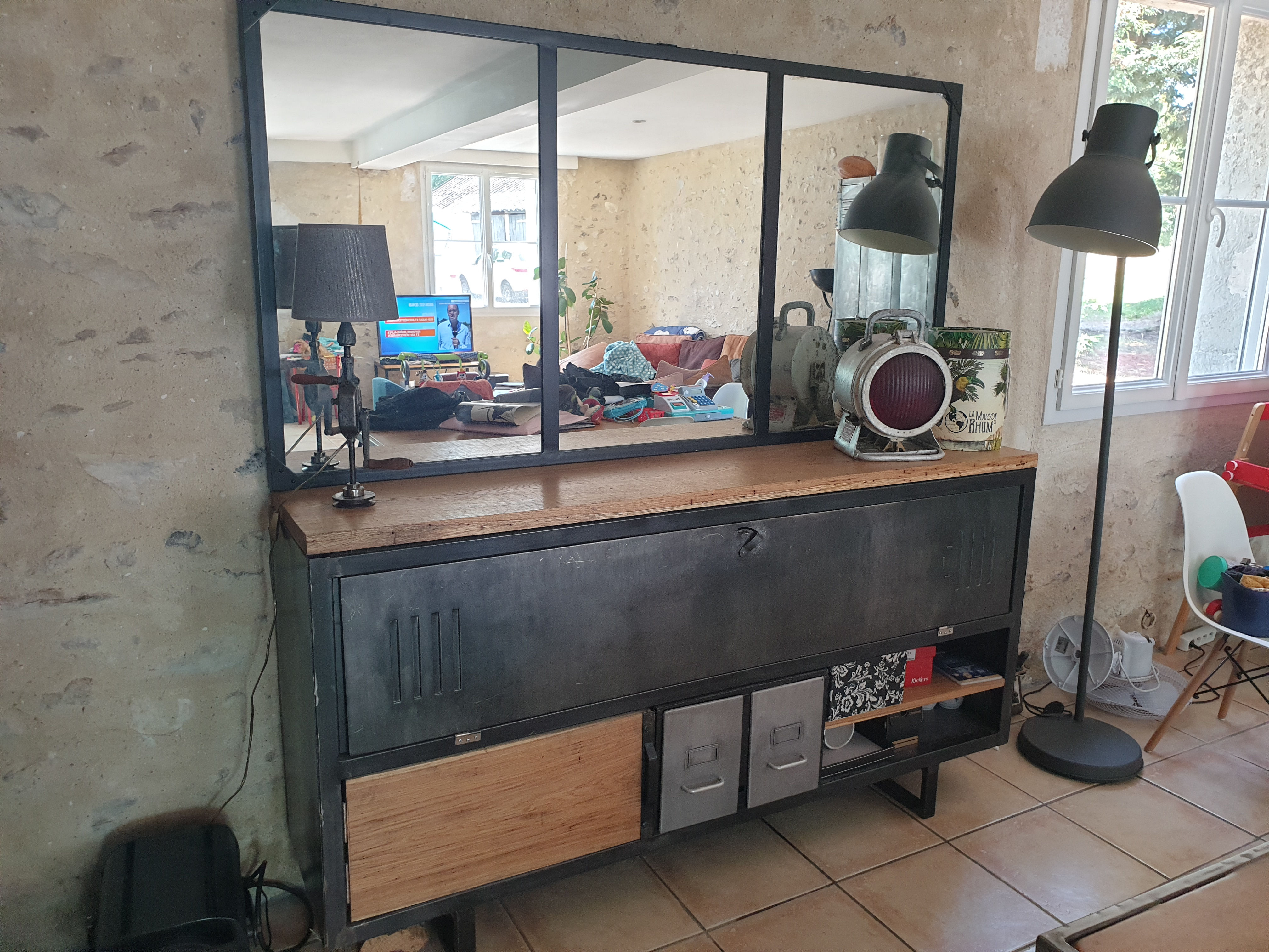 Miroir verrière riveté 