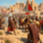 warfare in ancient Levant with colorful images and no text.jpg