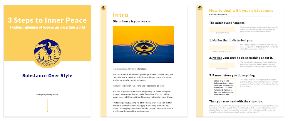 Thumbnail: 3 Steps to Inner Peace - A Mini Workbook (PDF)