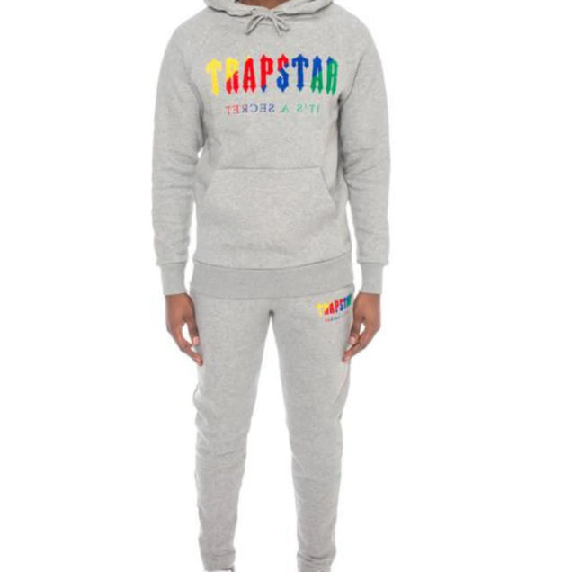 Trapstar Chenille Decoded Hooded Tracksuit Candy - Grey Edition