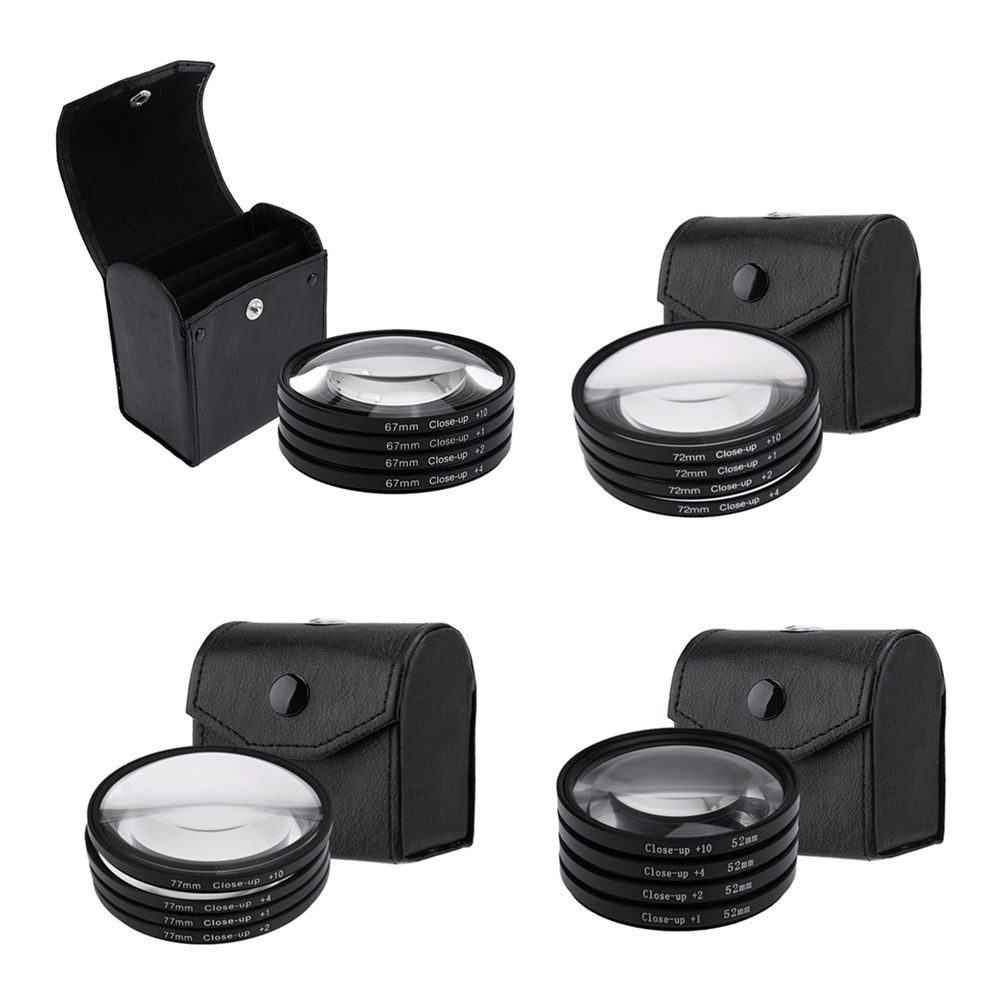 52mm 67mm 72mm 77mm Macro Close-Up Filter Set +1 +2 +4 +10 with Pouch Macro Lens