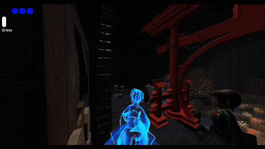 The Shrine Puzzle: the player previously used the astral projection puzzle to find the key to the puzzle in order to unlock the door.