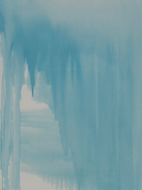 pale watery blues layered in soft, stalagtite formations, like a slow-motion waterfall