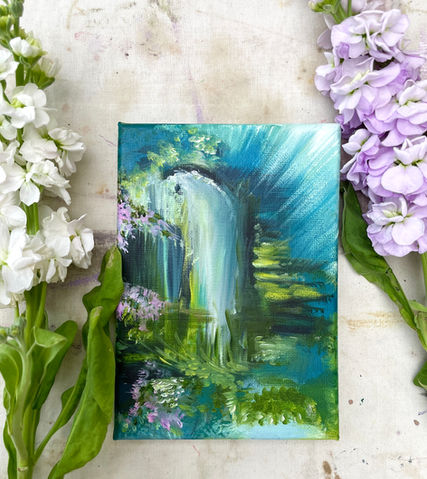 "YOU ARE THE TEMPLE" 2026, oil on mini canvas 12x18cm