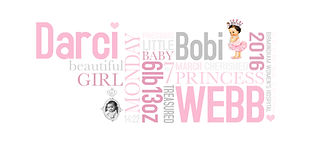 Custm made personalised girl word art