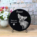 Black Granite Circle Pet Plaque Dog and Text