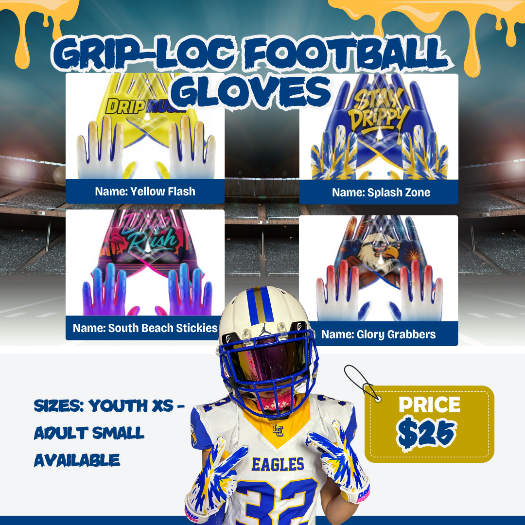 Drip Rush "Grip-Loc"Football Gloves