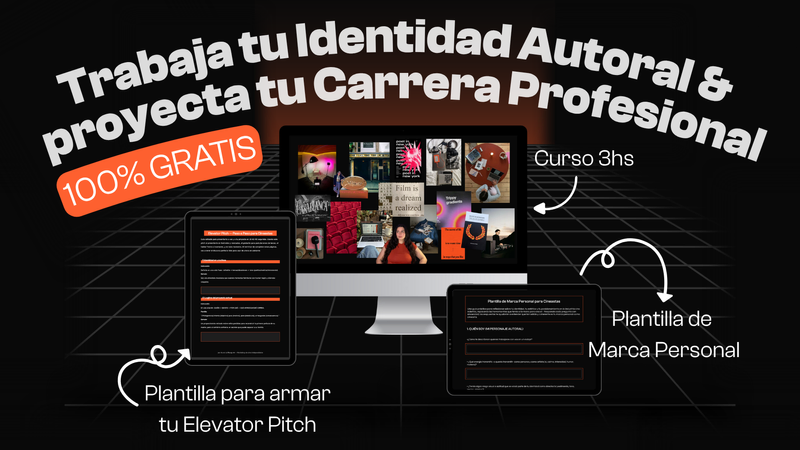 marca personal para artistas. Curso gratis. Creado por As en la manga. Trabaja tu identidad autoral como artista y proyecta tu carrera profesional como cineasta. Aprende a escribir tu bio de artista. Plantilla para elevator pitch. Plantilla para marca personal de filmmaker.