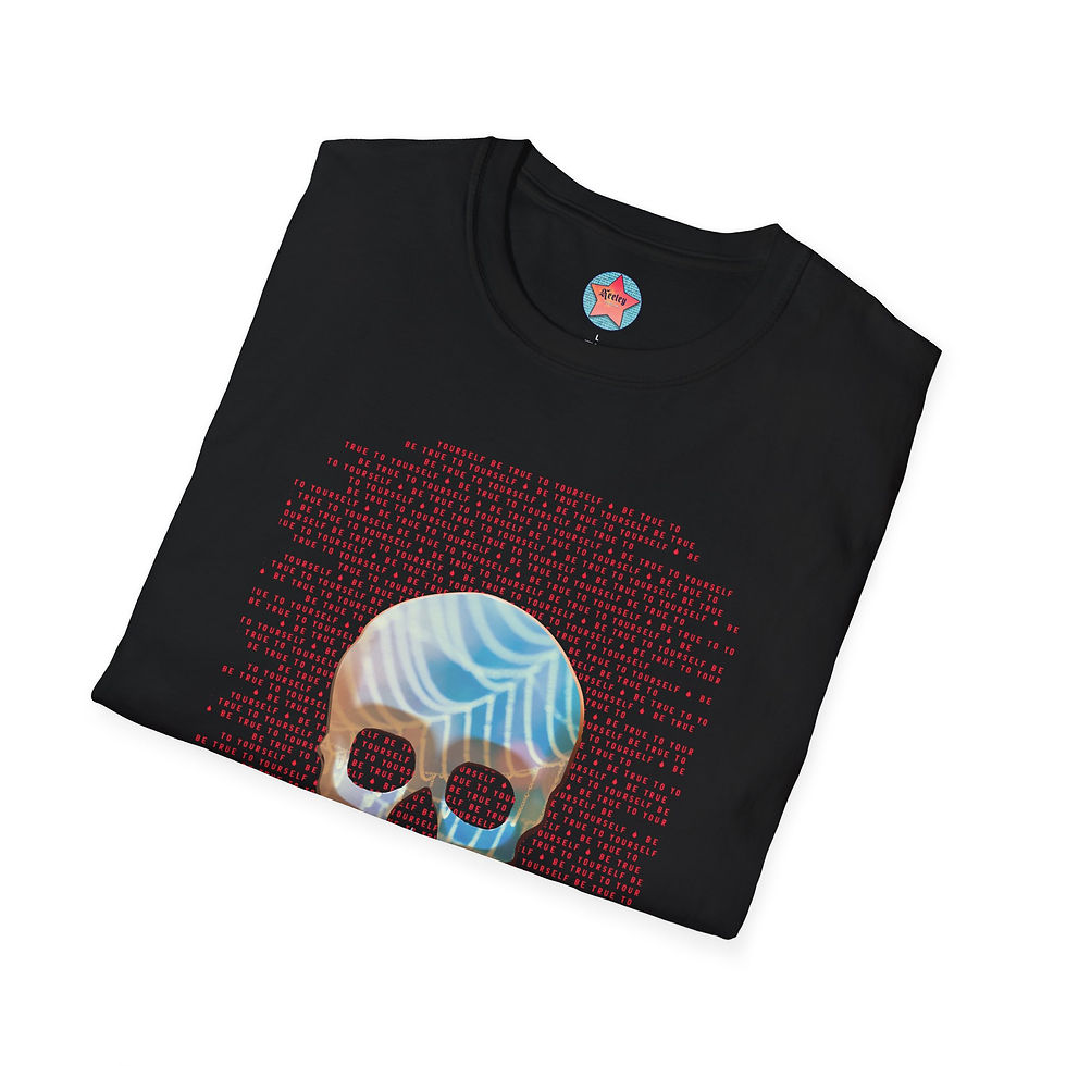 Thumbnail: BE TRUE TO YOURSELF SKULL RED Unisex Softstyle T-Shirt