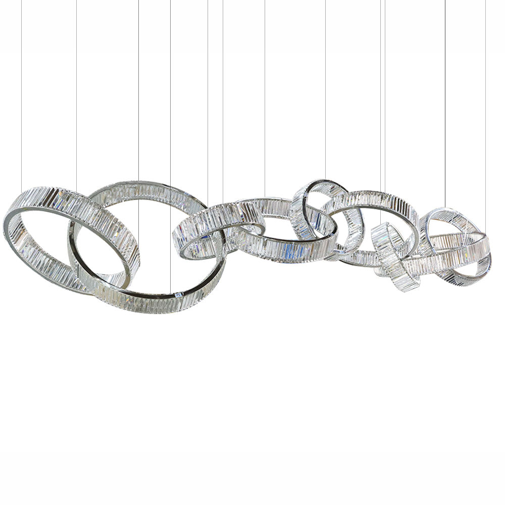 Ring of Life - K9/Swarovski Crystals LED Chandelier 9 Ring