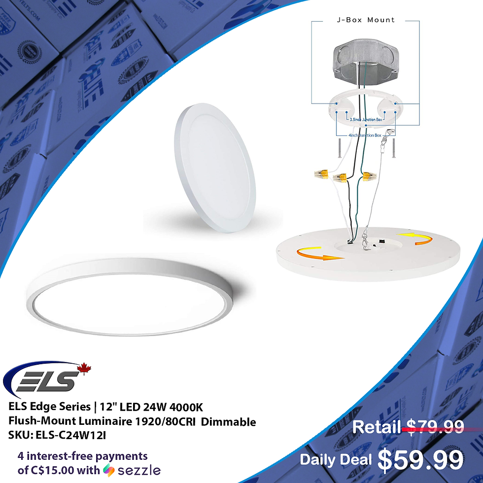 Miniature : ELS Edge Series | 12"  / 15” LED 24W / 30W 3CCT Flush-Mount Luminaire