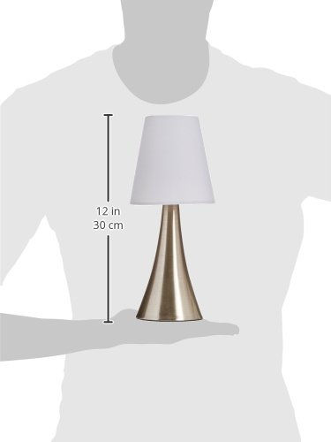 Miniature : Simple Designs LT2014-WHT-2PK Mini Touch Table Lamp Set with White Shades,2-Pack
