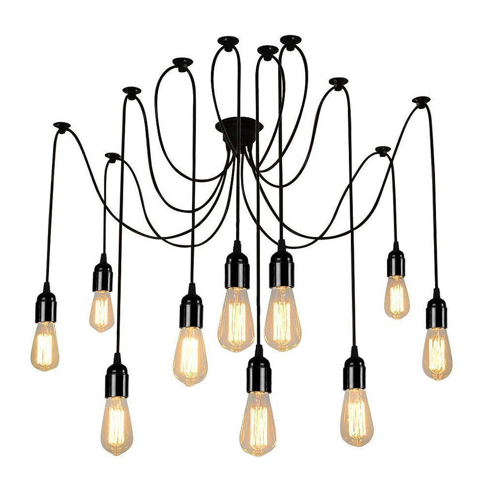 Thumbnail: Octopus - 8 Light Black Pendant Light
