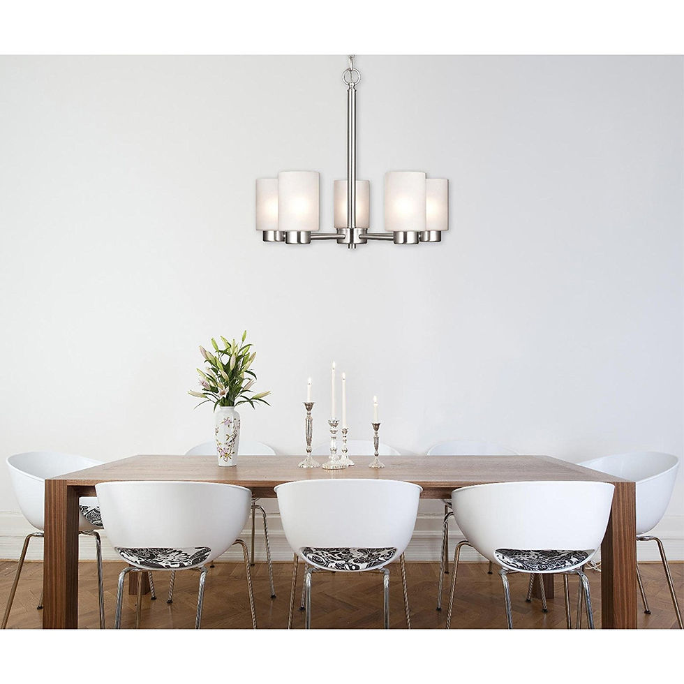 Miniature : Westinghouse 6227400 Sylvestre Five-Light Interior Chandelier, Brushed Nickel