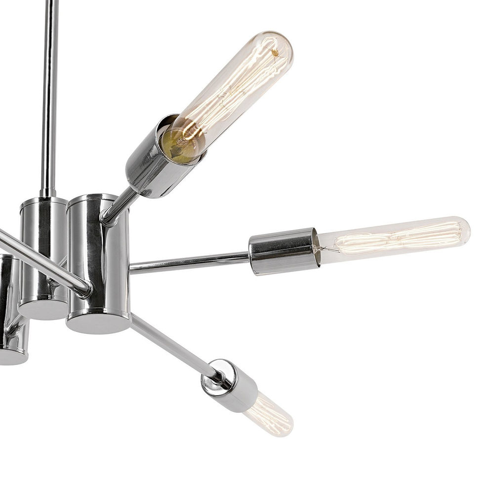 Miniature : Globe Electric -  6 Light Chandelier Eddison, Chrome