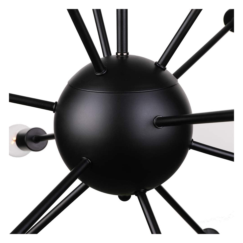 Miniature : Apollo 12 - Black Sputnik 12 Bulb Chandelier  -32" LTFD