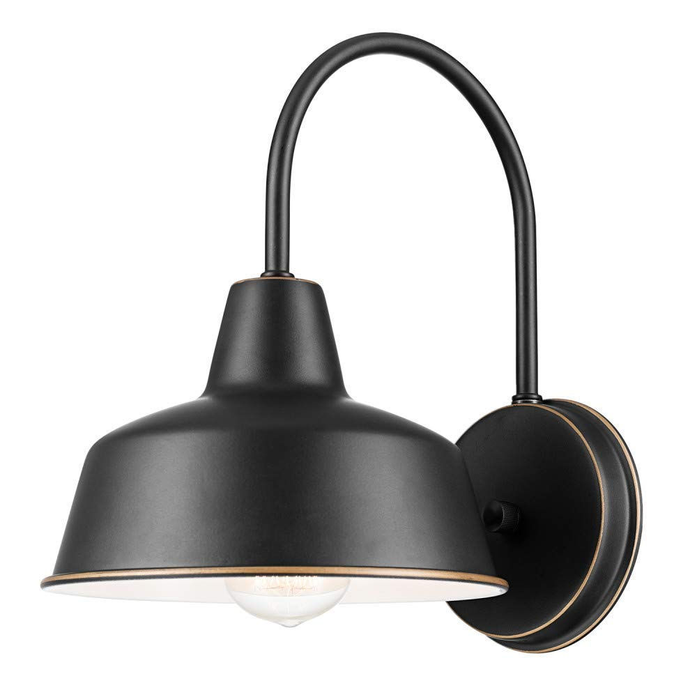 Delancey | 1-Light Outdoor/Indoor Wall Sconce, Oil Rubbed Bronze, White Interior
