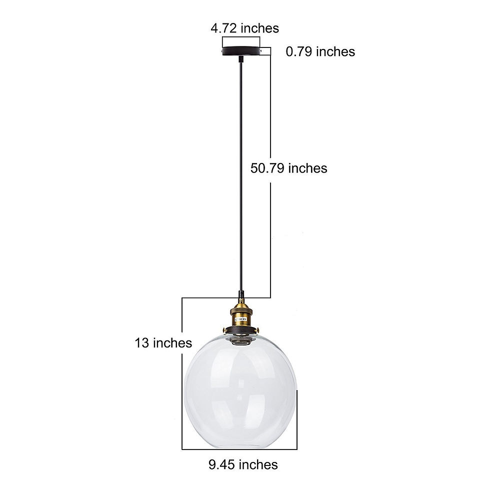 Thumbnail: Glass Globe Pendant Light - Vintage Industrial