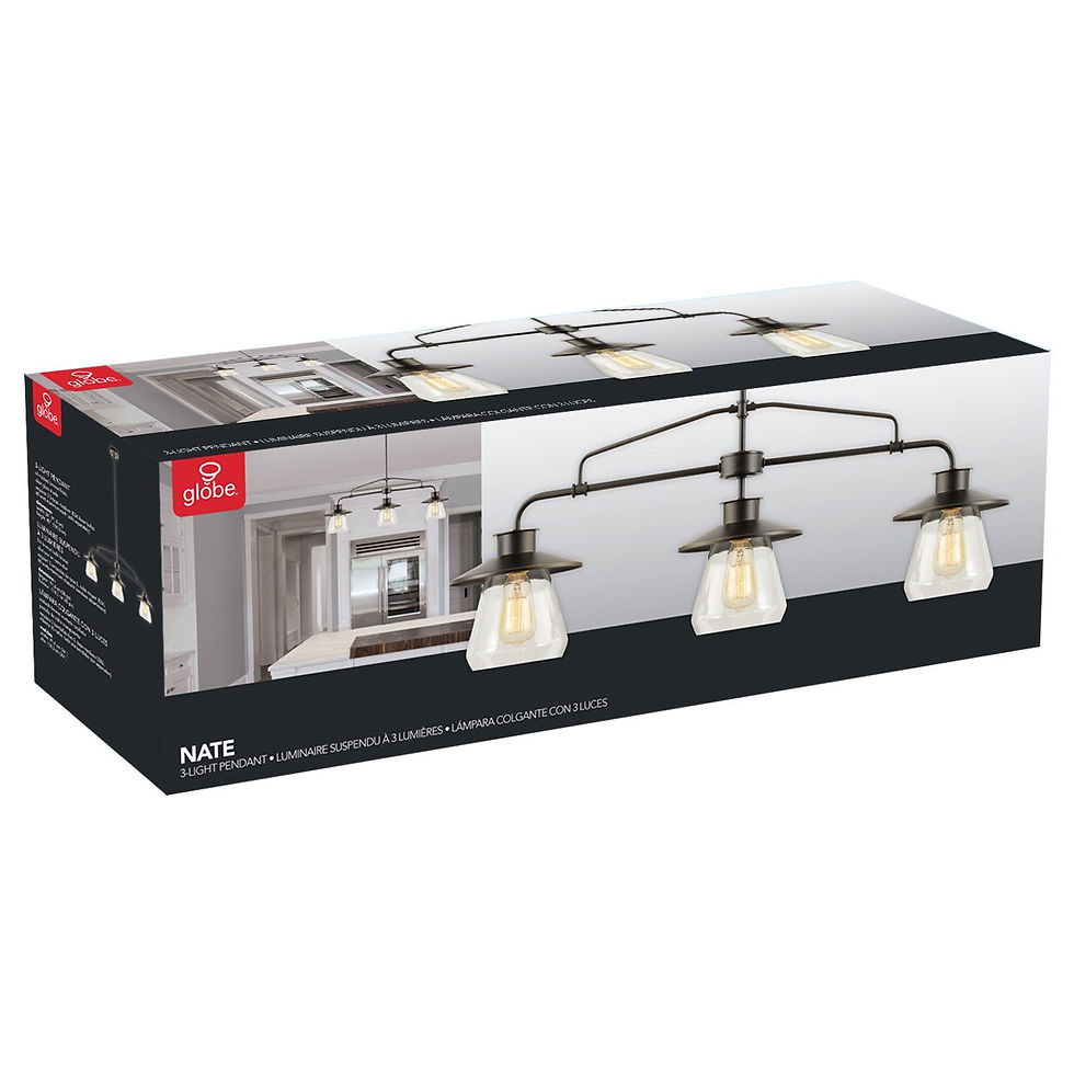 Thumbnail: Globe 3-Light Vintage Pendant, Oil Rubbed Bronze Finish, Clear Glass Shades