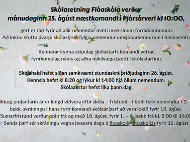 Skólasetning Flóaskóla  haustið 2025.                                               