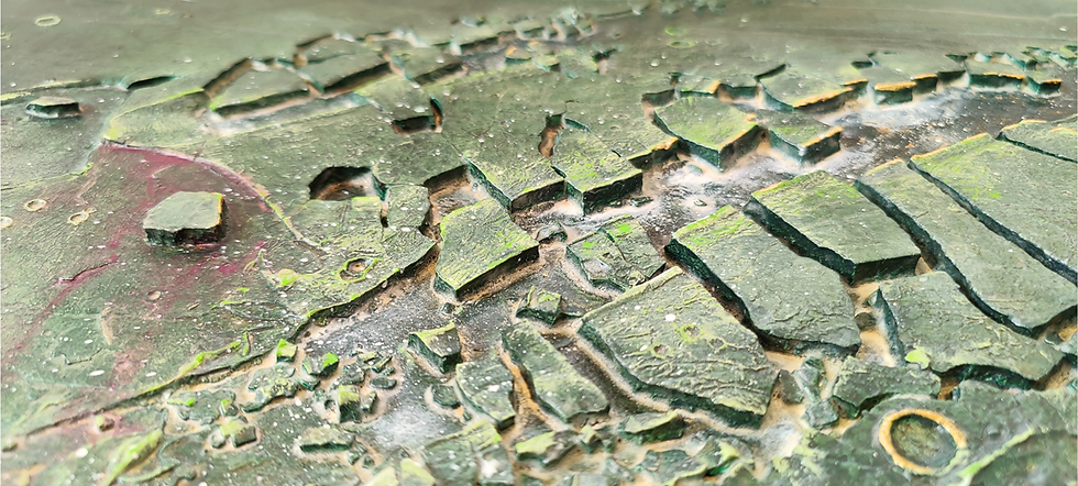 Detailaufnahme aus dem abstrakten Kunstwerk 'Gelassenheitsausbruch'