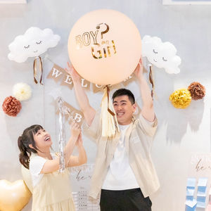 性別派對攝影，爸爸媽媽與氣球合照