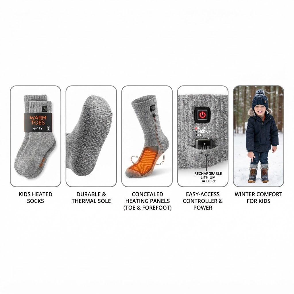 WarmStep Kids Rechargeable Heated Socks